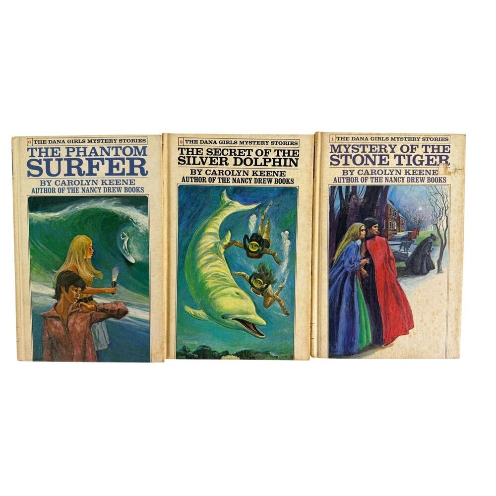 Lot Dana Girls Mystery Stories 1972‎ Stone Tiger Phantom Surfer Silver Dolphin